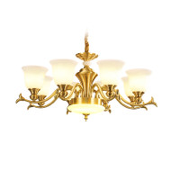AUDELIA H65 Brass Chandelier Light for Living Room, Bedroom & Dining -  American Countryside Style