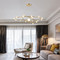 Modern LED Chandelier Light Metal Circular Shape Acrylic Lampshade Living Room