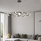 Modern LED Chandelier Light Metal Circular Shape Acrylic Lampshade Living Room