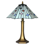 European Style LED Table Lamp Tiffany Glass Shade Copper Bedroom Decor