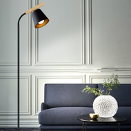 Modern LED Floor Lamp Metal Wood Adjustable Angle Creative Black/White Living Room from Singapore best online lighting shop horizon lights