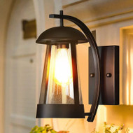 American Style Waterproof LED Garden Wall Lamp Glass Metal Yard Gate IP65