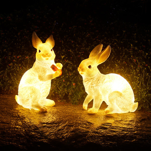 Waterproof LED Garden Lawn Light Plastic Cute Cartoon Shape Rabbit