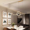Modern LED Pendant Light Metal Simple Lines Acrylic Lampshade Dining Room