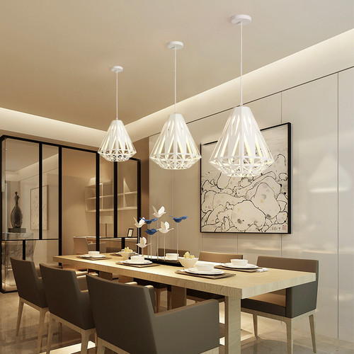 Modern LED Pendant Light Metal Diamonds Shape Creative Dining Room from Singapore best online lighting shop horizon lights