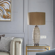 Modern LED Table Lamp Cloth Lampshade Creative Ceramic Living Room