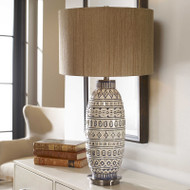 Modern LED Table Lamp Cloth Lampshade Creative Ceramic Living Room
