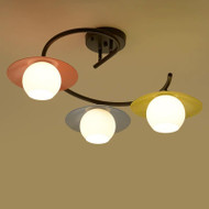 Nordic Style LED Ceiling Lamp Metal Glass Lampshade Bedroom Children's Room Restaurant
