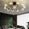 Nordic Style Ceiling Light Metal Glass Shade Bedroom Dining Room Living Room Eleven headlights