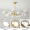 ENSEN Double Glass Ball Chandelier Light for Study, Living Room & Bedroom - Nordic Style