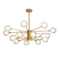 JENSEN Double Glass Ball Chandelier Light for Study, Living Room & Bedroom - Nordic Style 