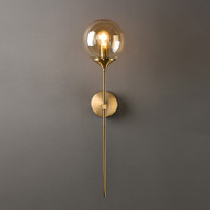 Nordic LED Wall Lamp Glass Ball Shade Metal Pole Living Room Hallway