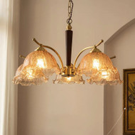 SALONI Wood Chandelier American Retro Style