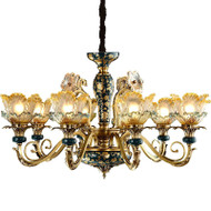 ARDEN Ceramic Flower Chandelier for Dining Room, Living Room & Bedroom - French Style 