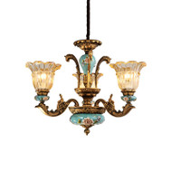 ROYALE Ceramic Flower Chandelier for Living Room, Dining Room & Bedroom - Retro Style