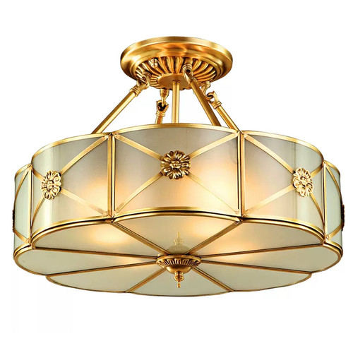 LESLIE Copper Ceiling Light for Bedroom, Living Room & Study - European Style