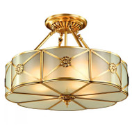 LESLIE Brass Ceiling Light for Bedroom, Living Room & Study - European Style