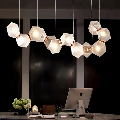 Post-modern LED Pendant Light Simple Creative Metal Glass Living Room Dining Room