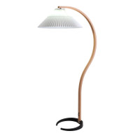 MAISON Wooden Floor Lamp with Pleats for Living Room, Bedroom & Study - Vintage and Nordic Style