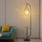 Bird nest, floor lamp with fairy lights for rustic and modern interior style