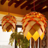 Oak Wood Pine Cone Shape LED Pendant Light for Modern and Japanese