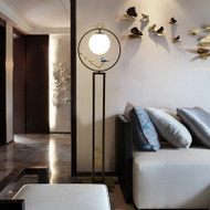 PLUMMAGE Copper Floor Lamp for Study, Living Room & Dining - Modern Chinese Style