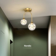 Babysbreath Metal Glass Round LED Ceiling Light for Nordic