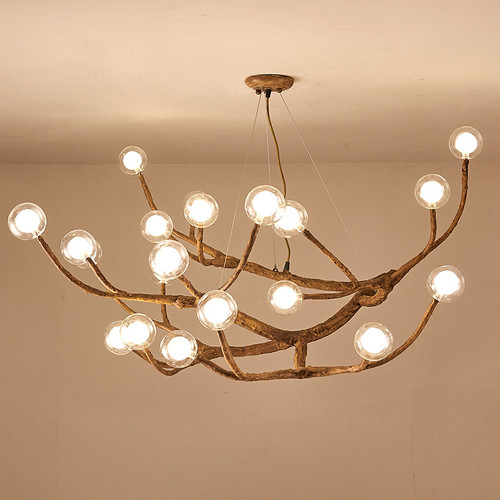 BIRCH Tree Branch Metallic Chandelier Light for Living Room & Dining - Modern Nordic Style