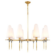 KAMAR Brass Chandelier Light for Bedroom, Living & Dining Room - Nordic Style