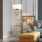 Cloth Lampshade Metal LED Floor Lamp Living room Bedroom for Modern