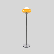 LORENZO Amber Glass Floor Lamp for Living Room, Bedroom & Study - Vintage and Italian Style