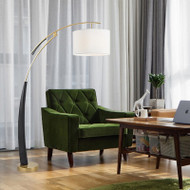 Cloth Lampshade Metal LED Floor Lamp Fishing Lamp Living Room for Modern