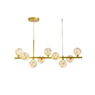 AKSEL Dimmable Crystal Ball Chandelier Light for Study, Bedroom & Dining - Nordic Style 