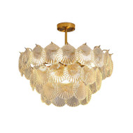 ESPERANZA Glass Shell Pendant Light for Living Room & Dining Room - Modern Style 