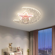 COMO Dimmable Glass Moon Ceiling Light for Study, Living Room, Children's Room - Modern Style