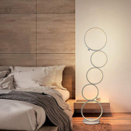 Five Rings, Aluminum Metal Silicone Circles LED Floor Lamp for Modern and Simple