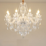 LUCIENNE Crown Crystal Chandelier for Living Room & Dining Room - French Style