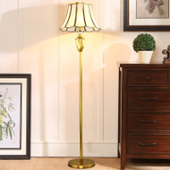 Glass Lampshade Copper LED Floor Lamp for Modern and Nordic