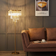K9 Crystal Copper LED Floor Lamp Living Room for Modern and Nordic