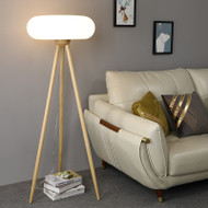PVC Lampshade Wood LED Floor Lamp for Modern