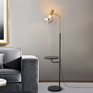 Glass Lampshade Marble Metal Wood Tea Table LED Floor Lamp for Nordic and Modern