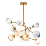 Iron Glass Planet Shape LED Chandelier for Modern