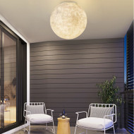 LUNA Fiberglass LED Ceiling Light for Living Room, Bedroom & Dining - Modern Style