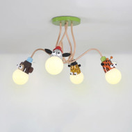 LEON Safari Glass LED Ceiling Light for Living Room & Dining Room - Modern Style