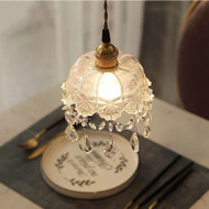 Copper Glass Crystal Petal Shape Irregular LED Pendant Light for Modern 