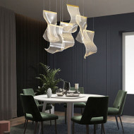 FUOCO Dimmable Acrylic LED Pendant Light for Living Room & Dining - Modern Style 