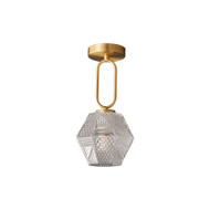 Brass Glass Octagon Shape LED Ceiling Light for Modern and Luxury
