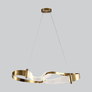 Iron Glass Acrylic Ribbon Shape LED Pendant Light for Modern