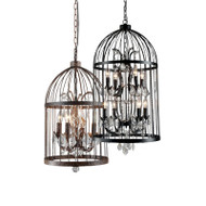 HENRY Iron Cage Pendant Light for Living Room, Dining Room & Bar - American and Vintage Style