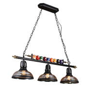 Metal Glass LED Pendant Lamp Billiards Decoration for American and Vintage